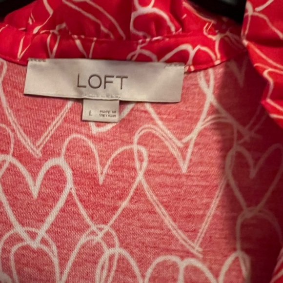 Red, sleeveless, LOFT, like new worn once. - Picture 2 of 3